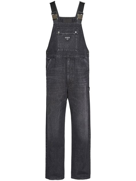 Prada Cotton Dark Wash Dungaree Jumpsuit 